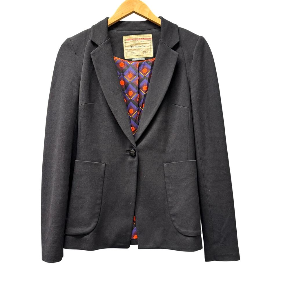 Cartonnier‎ Blazer Womens 2 Black Emerson Jacket Single Button Anthropologie